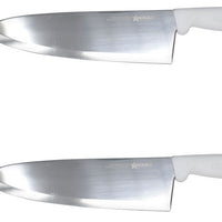 Omcan - 10" White Handle Greban Medium Blade Cook Knife, Pack of 10 - 12142