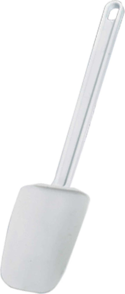 Omcan - 10” White Rubber Spoonula with Plastic Handle, Pack of 70 - 80027