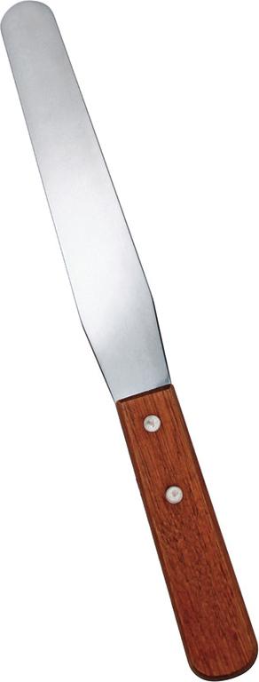 Omcan - 10” x 1 3/8” Stainless Steel Bakery Spatula with Wood Handle, Pack of 30 - 80003