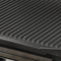 Omcan - 10" x 14" Single Panini Grill with Grooved Surfaces - 11377