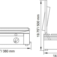 Omcan - 10" x 14" Single Panini Grill with Grooved Surfaces - 11377