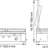 Omcan - 10" x 19" Double Panini Grill with Grooved/Ribbed/Smooth Surfaces - 11380