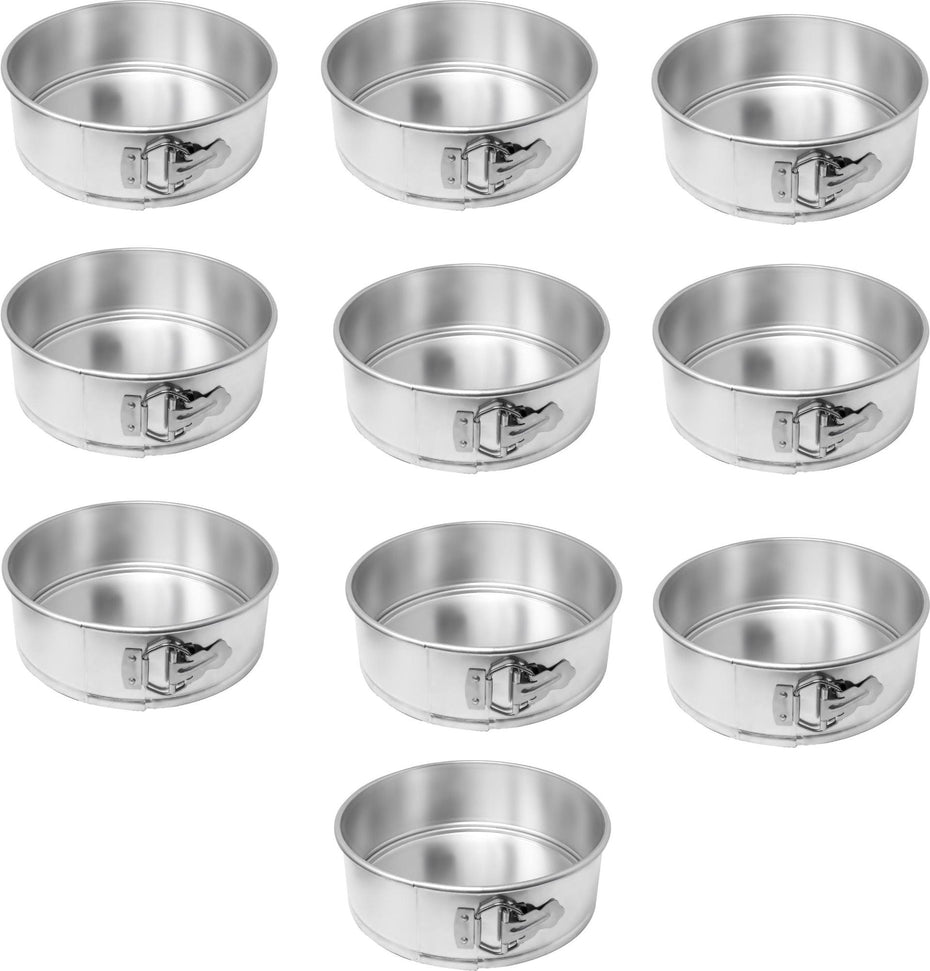 Omcan - 10" x 3" Aluminium Springform Cake Pan, Pack of 10 - 81107