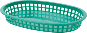 Omcan - 10" x 7" Green Plastic Oval Platter, 200/cs - 80354