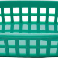 Omcan - 10" x 7" Green Plastic Oval Platter, Pack of 90 - 80354