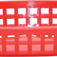 Omcan - 10" x 7" Red Plastic Oval Platter, Pack of 90 - 80356