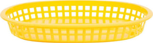 Omcan - 10" x 7" Yellow Plastic Oval Platter, 200/cs - 80357