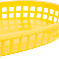 Omcan - 10" x 7" Yellow Plastic Oval Platter, Pack of 90 - 80357