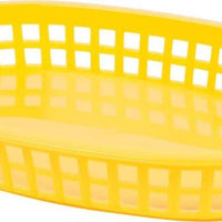Omcan - 10" x 7" Yellow Plastic Oval Platter, Pack of 90 - 80357
