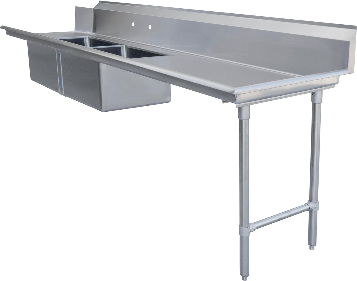 Omcan - 108" Right Side Soiled Dish Table with Two Sinks - 48492