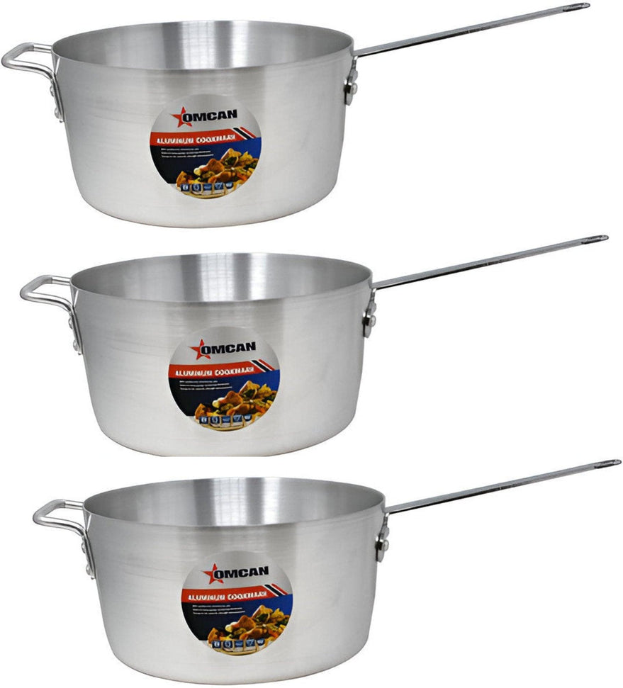 Omcan - 10.25 QT Aluminium Sauce Pan, Pack of 3 - 43349