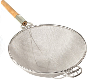 Omcan - 10.5" Round Handle Reinforced Double Mesh Strainer (266 mm), 5/cs - 80367