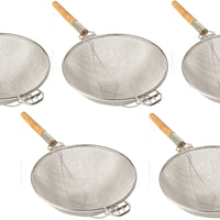 Omcan - 10.5" Round Handle Reinforced Double Mesh Strainer (266 mm), Pack of 5 - 80367