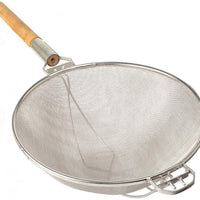 Omcan - 10.5″ Stainless Steel Mesh Strainer with Reinforced Double Mesh and Round Handle, Pack of 3 - 81003