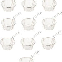 Omcan - 10.5" x 6" #4 Mesh Round Wire Fry Basket (267 x 152 mm), Pack of 10 - 80385