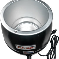 Omcan - 10.6 QT Black Soup Kettle with Metal Lid (10 L) - FW-CN-0010