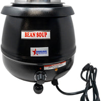 Omcan - 10.6 QT Black Soup Kettle with Metal Lid (10 L) - FW-CN-0010