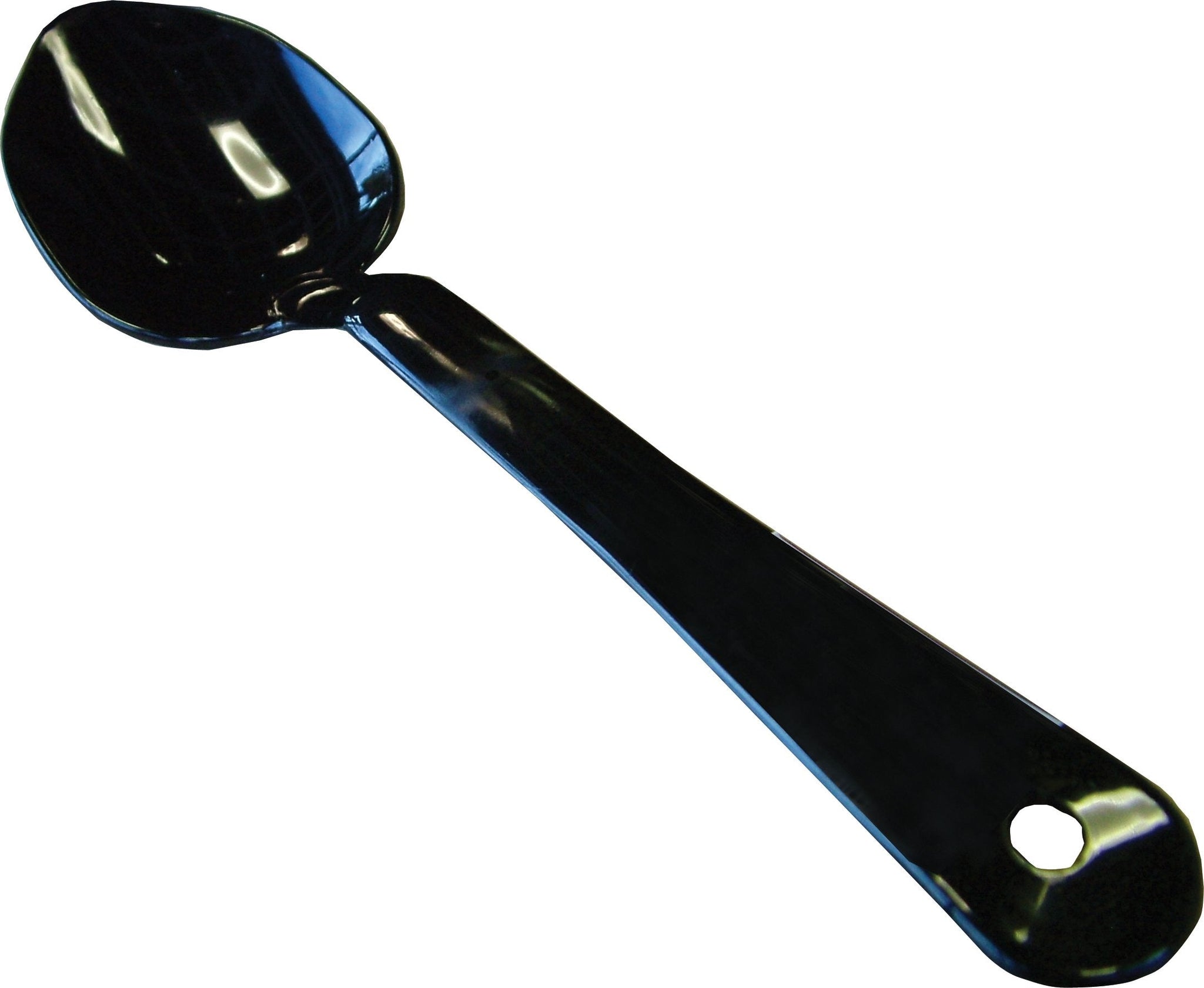 Omcan - 11" Black Solid Spoon, 20/cs - 21789