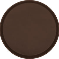 Omcan - 11" Brown Round Non-Slip Service Tray (356 mm), Pack of 20 - 80112