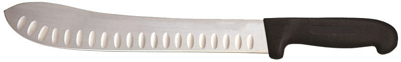 Omcan - 11" English G-Edge Butcher Knife with Black Handle, Pack of 4 - 12507
