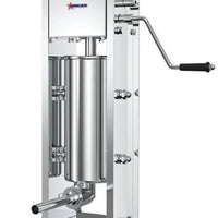 Omcan - 11 Lb Stainless Steel Vertical Gear Drive Manual Sausage Stuffer - 47432