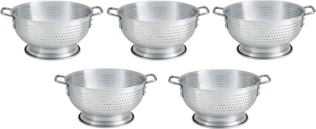 Omcan - 11 QT Aluminum Colander (10.45 L), Pack of 3 - 80405
