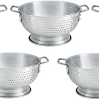 Omcan - 11 QT Aluminum Colander (10.45 L), Pack of 3 - 80405