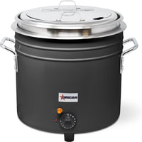 Omcan - 11 Qt Black Retro Soup Warmer/Rethermalizer - 44392