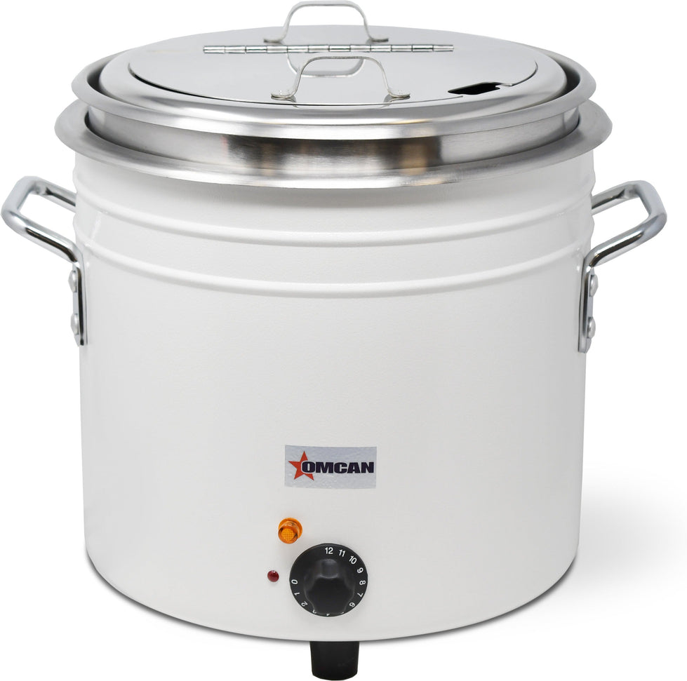 Omcan - 11 Qt White Retro Soup Warmer/Rethermalizer - 46708