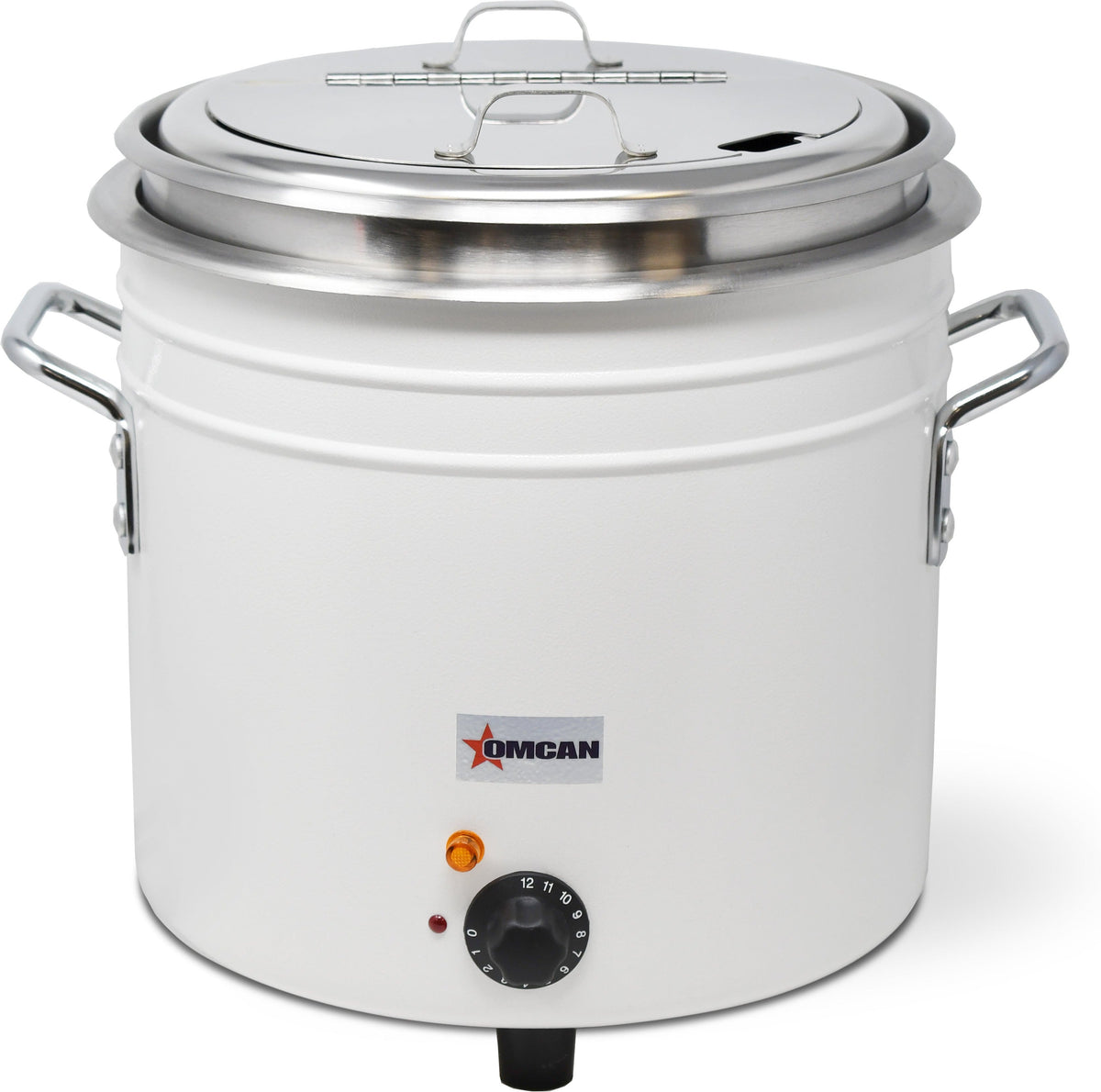 Omcan - 11 Qt White Retro Soup Warmer/Rethermalizer - 46708