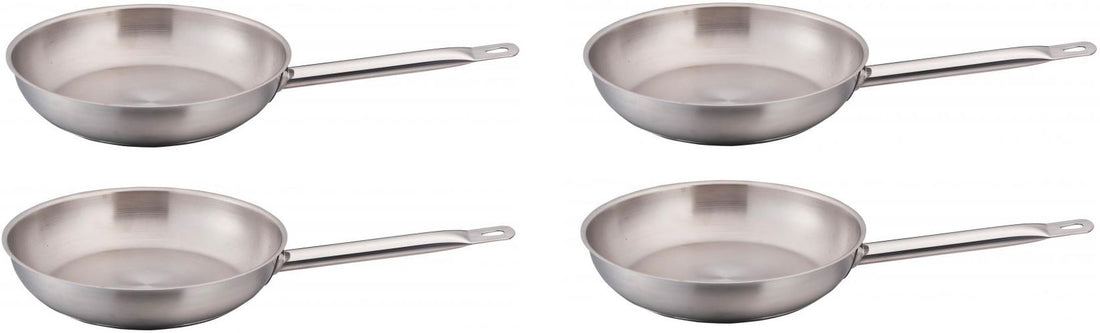 Omcan - 11” Stainless Steel Fry Pan, Pack of 3 - 80448