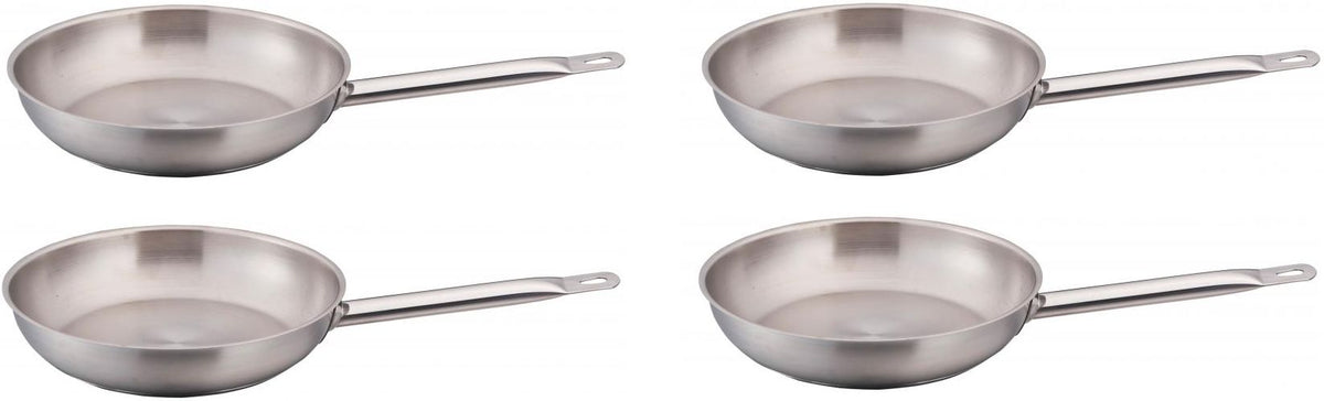 Omcan - 11” Stainless Steel Fry Pan, Pack of 3 - 80448