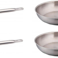Omcan - 11” Stainless Steel Fry Pan, Pack of 3 - 80448