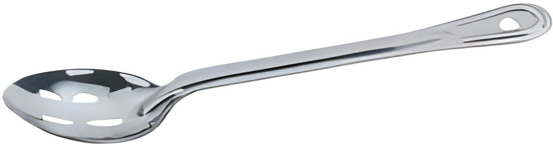 Omcan - 11" Stainless Steel Slotted Basting Spoon, Pack of 100 - 80706
