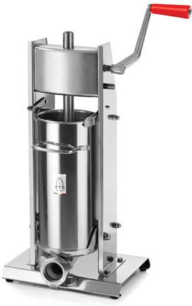 Omcan - 11 lb Capacity Elite Series All Stainless Steel Vertical Two-Speed Gear-Driven Manual Sausage Stuffer - 13734