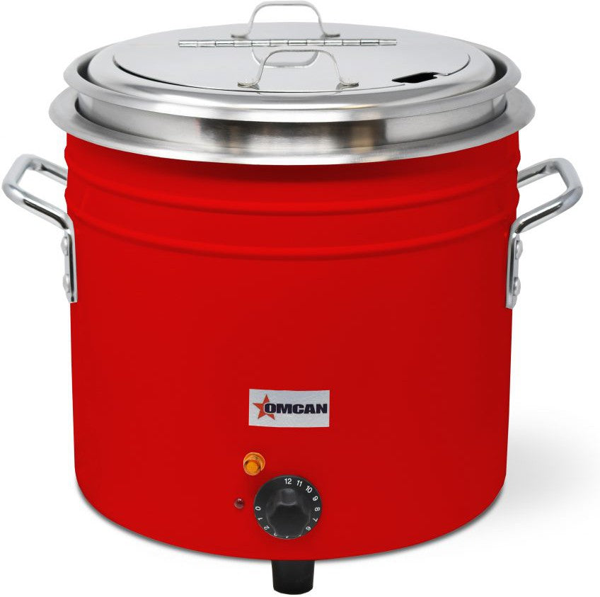 Omcan - 110V, 11 QT Red Retro Soup Warmer/Rethermalizer - FW-TW-5000-R