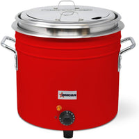 Omcan - 110V, 11 QT Red Retro Soup Warmer/Rethermalizer - FW-TW-5000-R