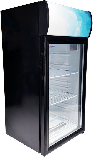 Omcan - 110V, 80 L Capacity Black Countertop Display Refrigerator - RS-CN-0080-B