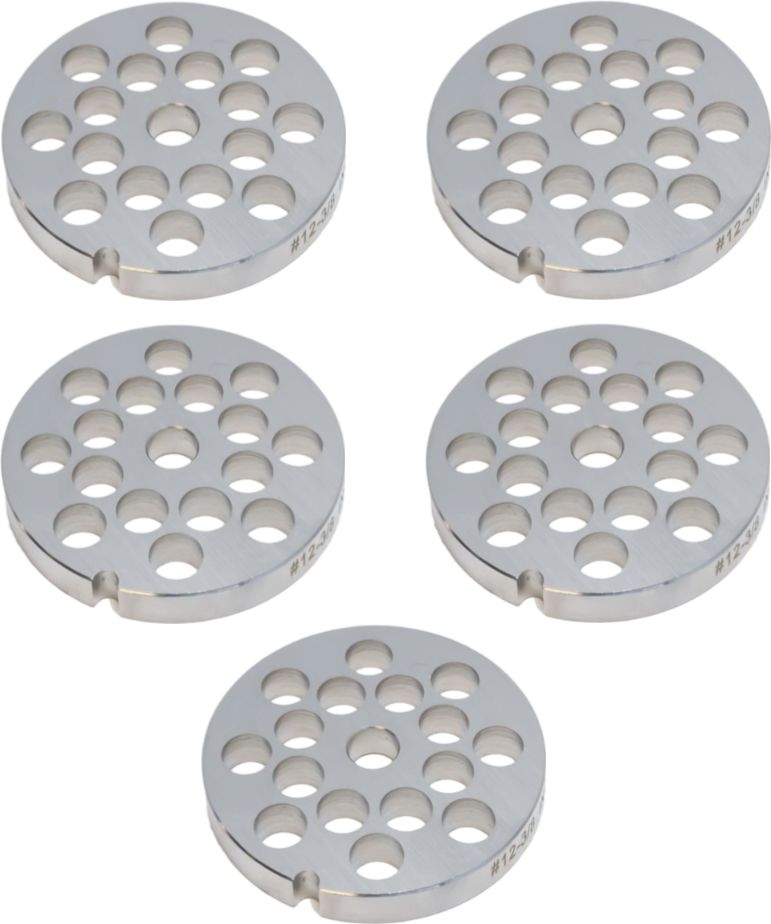 Omcan - #12 (10 mm) Hubless European-Style Stainless Steel Meat Grinder Plate, Pack of 4 - 11217