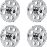 Omcan - #12 (12 mm) European-Style Stainless Steel Meat Grinder Plate with Hub, Pack of 3 - 11197