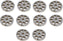 Omcan - #12 (14 mm) Hubless Carbon Steel Meat Grinder Plate, Pack of 10 - 11241