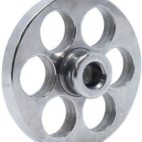 Omcan - #12 (18 mm) European-Style Stainless Steel Meat Grinder Plate with Hub, Pack Of 4 - 11198