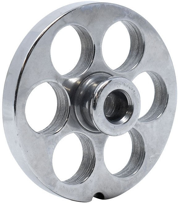 Omcan - #12 (18 mm) European-Style Stainless Steel Meat Grinder Plate with Hub, Pack of 3 - 11198