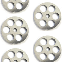 Omcan - #12 (18 mm) Hubless European-Style Stainless Steel Meat Grinder Plate, Pack Of 5 - 11219