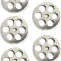 Omcan - #12 (18 mm) Hubless European-Style Stainless Steel Meat Grinder Plate, Pack of 4 - 11219