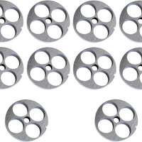 Omcan - #12 (25 mm) Hubless Carbon Steel Meat Grinder Plate, Pack of 10 - 17065