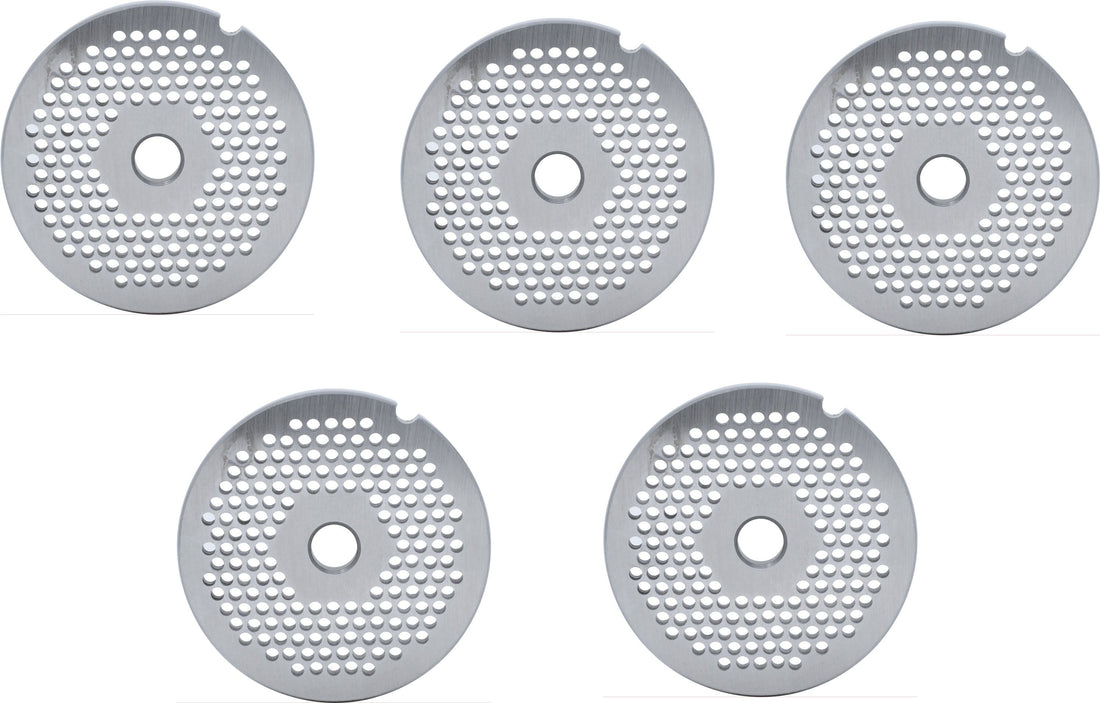 Omcan - #12 (3.2 mm) Hubless European-Style Stainless Steel Meat Grinder Plate, Pack of 4 - 11213