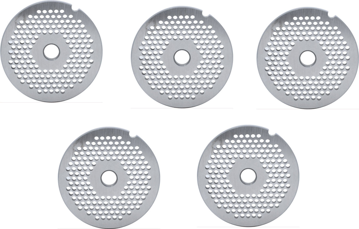 Omcan - #12 (3.2 mm) Hubless European-Style Stainless Steel Meat Grinder Plate, Pack of 4 - 11213