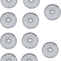Omcan - #12 (4.5 mm) Hubless Carbon Steel Meat Grinder Plate, Pack of 10 - 11236