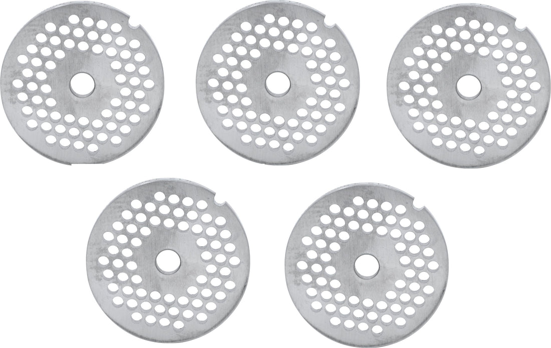 Omcan - #12 (4.8 mm) Hubless European-Style Stainless Steel Meat Grinder Plate, Pack of 4 - 11214